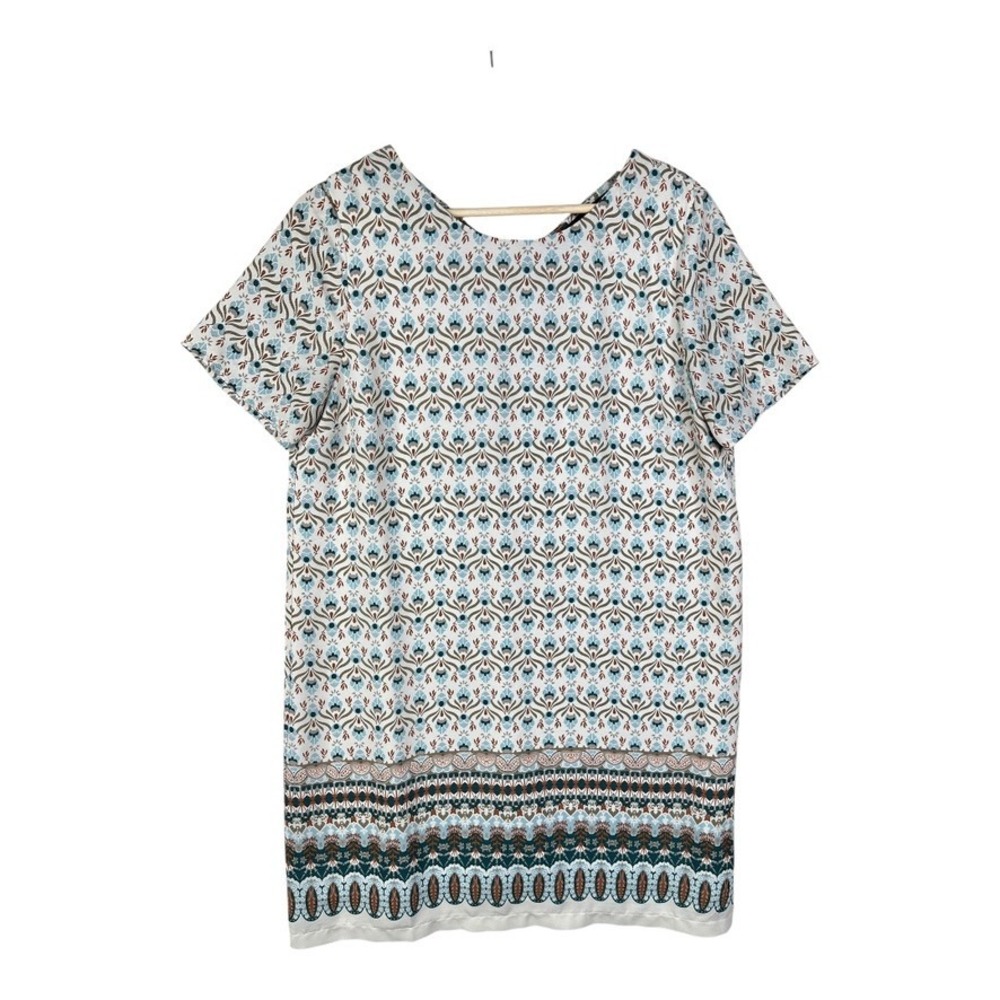 LULUS Botanical Beauty Shift Dress Beige Liberty Floral Keyhole Women's Medium